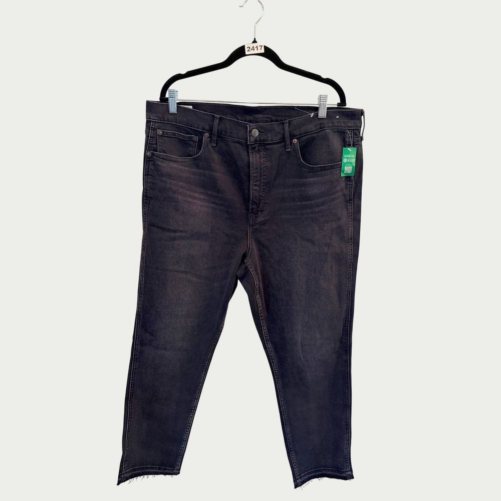 Gap Vintage Slim High Rise Jeans Womens 34/18 Black Raw Hem 660492-00-1